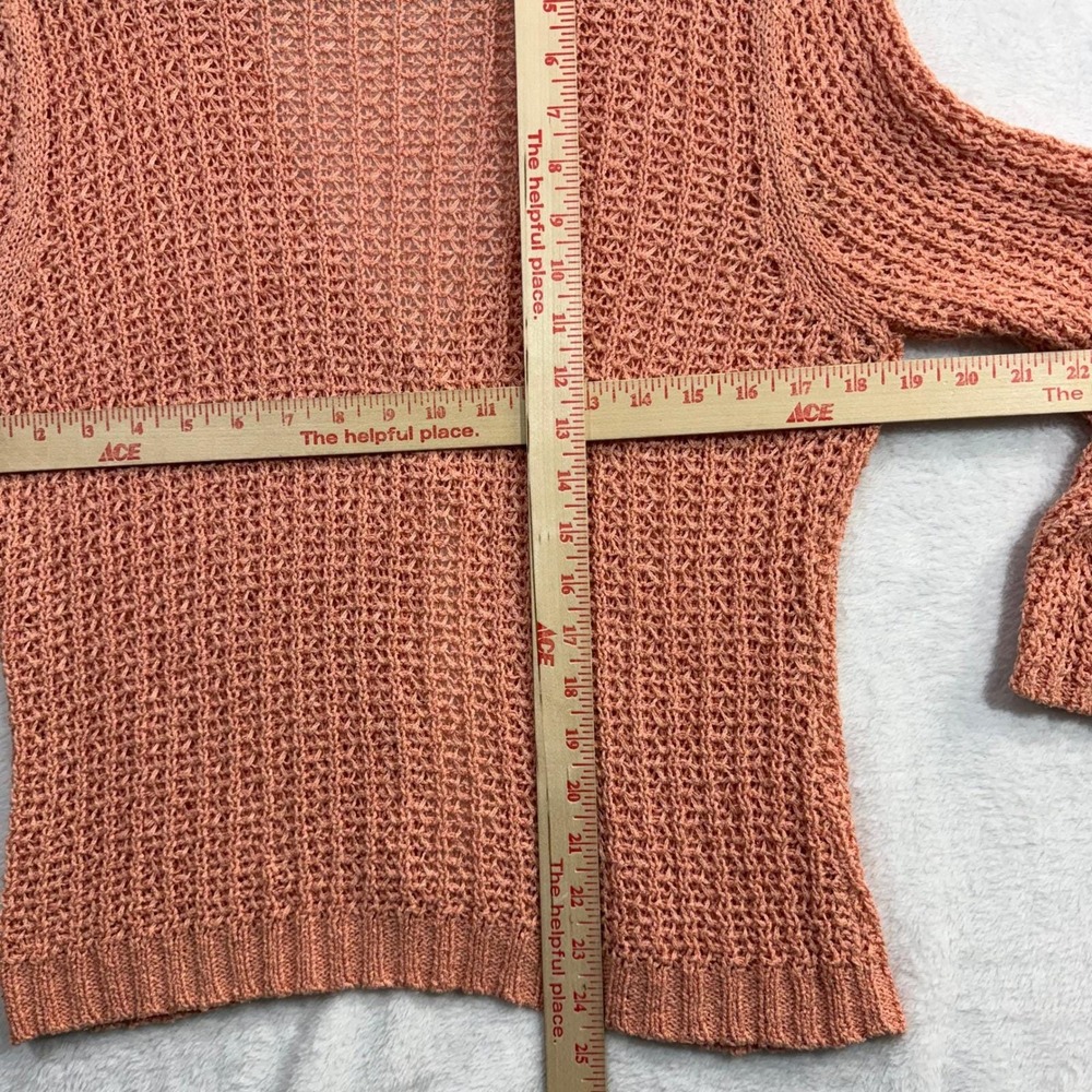 Vintage JPR L Peach Knit Cardigan Sweater Pearl Cottagecore Coquette Pastel Boho - Picture 6 of 8